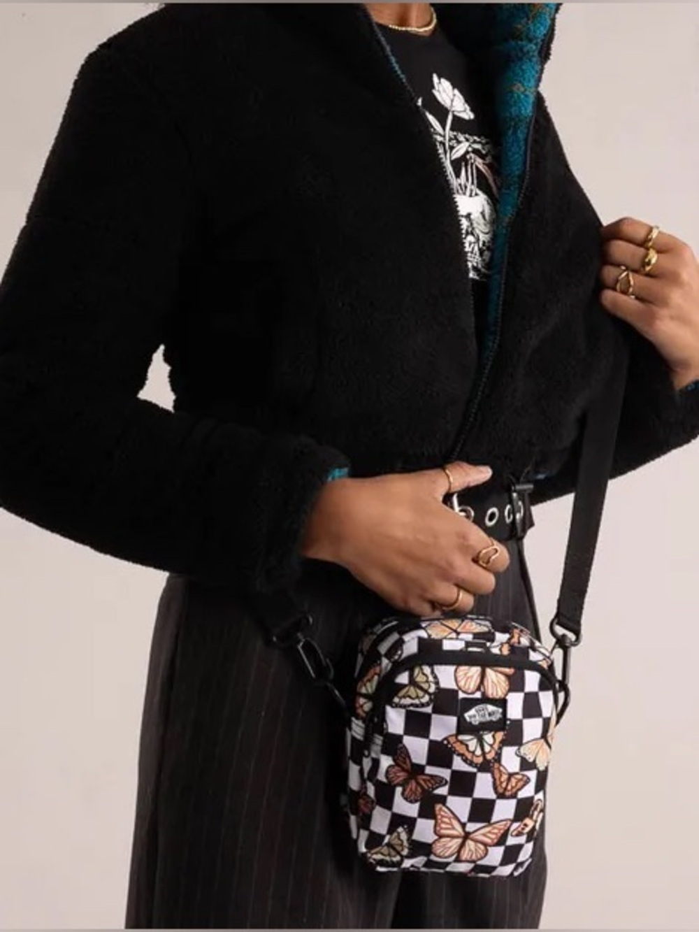 Vans Checkerboard Butterfly Crossbody Bag